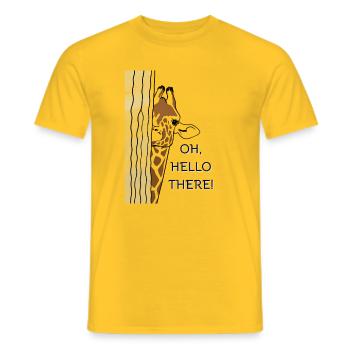 OH,HELLO THERE Giraffe - Männer T-Shirt - Gelb - Vorne - AI Model Male 178 dark (178cm)