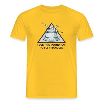 Triangles de mouches à chapeau rond V3 - T-shirt homme - jaune - Devant - AI Model Male 178 dark (178cm)