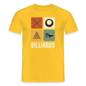 Billiards Vintage Panels - Men's T-Shirt - yellow - Front - AI Model Male 178 dark (178cm)