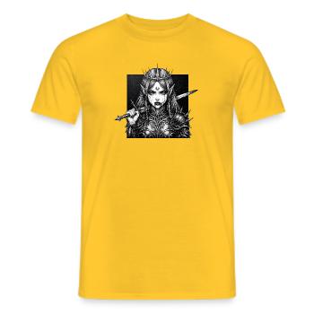 Moon Queen Elven Warrior - Men's T-Shirt - yellow - Front - AI Model Male 178 dark (178cm)