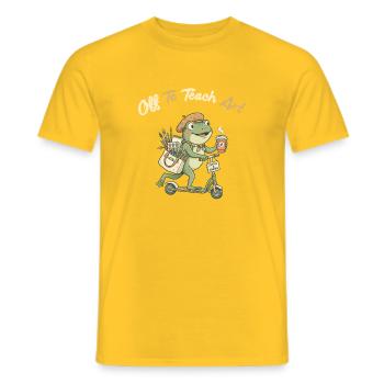 Professeur Art Frog sur Scooter - T-shirt homme - jaune - Devant - AI Model Male 178 dark (178cm)