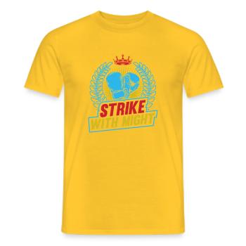 Strike With Might Gloves Boxing Gloves - Männer T-Shirt - Gelb - Vorne - AI Model Male 178 dark (178cm)