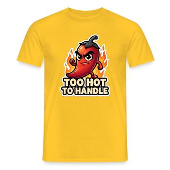 Chili piquant : trop fort pour être touché - T-shirt homme - jaune - Devant - AI Model Male 178 dark (178cm)