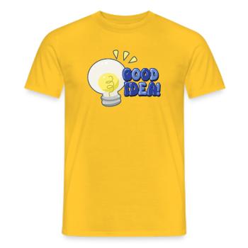 Good Idea Light Bulb Comic - Men's T-Shirt - yellow - Front - AI Model Male 178 dark (178cm)