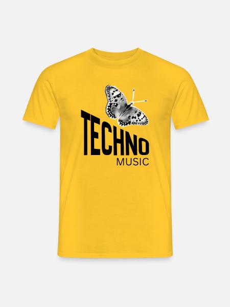 Monochromer Halbton-Schmetterling - Männer T-Shirt - Gelb