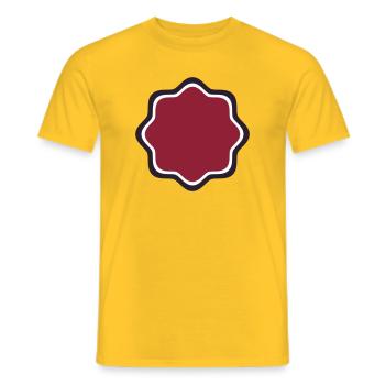 Emblem Frame Bordeaux - Create your own text - Men's T-Shirt - yellow - Front - AI Model Male 178 dark (178cm)