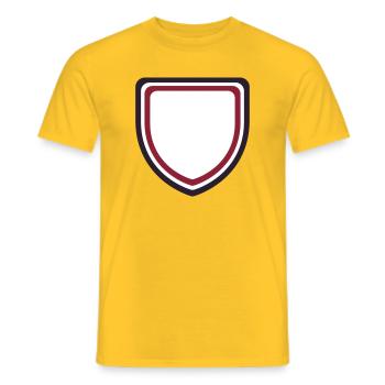 Coat of Arms Frame Bordeaux - Design your own text - Men's T-Shirt - yellow - Front - AI Model Male 178 dark (178cm)