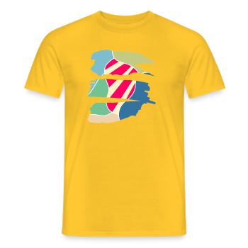 Retro Modernes Farb-Design - Männer T-Shirt - Gelb - Vorne - AI Model Male 178 dark (178cm)