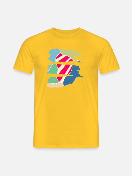 Retro Modernes Farb-Design - Männer T-Shirt - Gelb