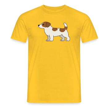 Beagle Cartoon Dog White Brown - Men's T-Shirt - yellow - Front - AI Model Male 178 dark (178cm)