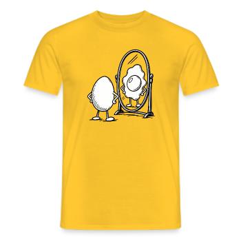 Pun with egg - Men's T-Shirt - yellow - Front - AI Model Male 178 dark (178cm)