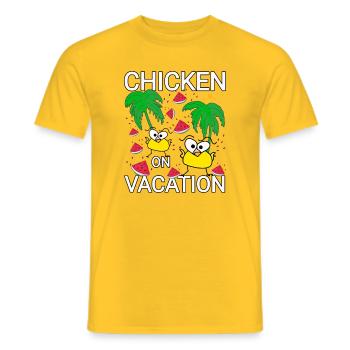 Chickens Holiday - Men's T-Shirt - yellow - Front - AI Model Male 178 dark (178cm)