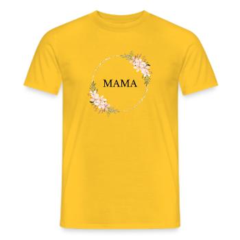 Gold Ring Floral Frame Pink - Men's T-Shirt - yellow - Front - AI Model Male 178 dark (178cm)
