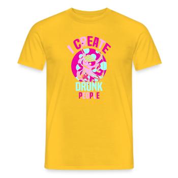 Serveur Barman Barchef - T-shirt homme - jaune - Devant - AI Model Male 178 dark (178cm)