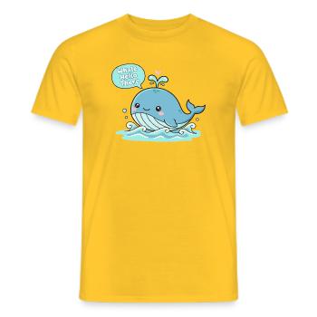 Whale Hello There Cute Print - Men's T-Shirt - yellow - Front - AI Model Male 178 dark (178cm)