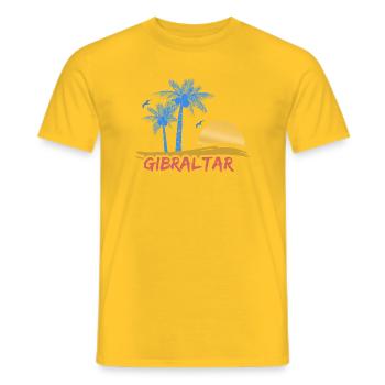 Cadeau pour Gibraltar - T-shirt homme - jaune - Devant - AI Model Male 178 dark (178cm)