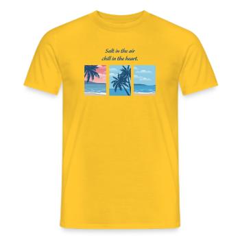 Salt in the air, chill in the heart. - Men's T-Shirt - yellow - Front - AI Model Male 178 dark (178cm)
