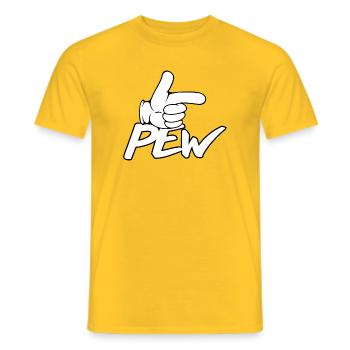 Graphique de la main Pew Pew - T-shirt homme - jaune - Devant - AI Model Male 178 dark (178cm)