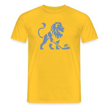 Löwe Eishockey Silhouette - Men's T-Shirt - yellow - Front - AI Model Male 178 dark (178cm)