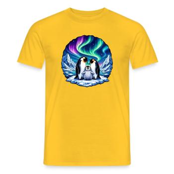 Les manchots aurora-plumes sur l’île de glace - T-shirt homme - jaune - Devant - AI Model Male 178 dark (178cm)
