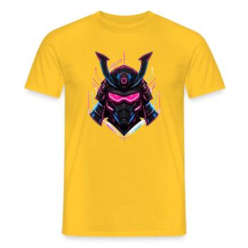 Casque de samouraï néon - T-shirt homme - jaune - Devant - AI Model Male 178 dark (178cm)