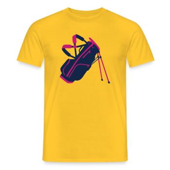 Golf Bag Equipment Icon - Men's T-Shirt - yellow - Front - AI Model Male 178 dark (178cm)