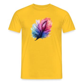 Dégradé prismatique de plumes - T-shirt homme - jaune - Devant - AI Model Male 178 dark (178cm)