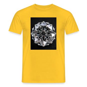 Mandala géométrique diamant - T-shirt homme - jaune - Devant - AI Model Male 178 dark (178cm)