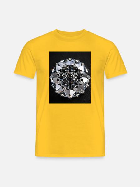 Diamantgeometrische Mandala - Männer T-Shirt - Gelb