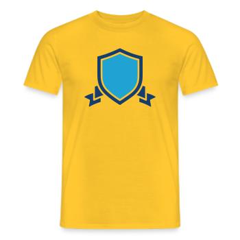 Blue Shield Crest Blank Emblem Heraldic Badge - Men's T-Shirt - yellow - Front - AI Model Male 178 dark (178cm)