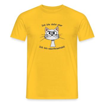 Emotionsstabile Katze Comic - Männer T-Shirt - Gelb - Vorne - AI Model Male 178 dark (178cm)