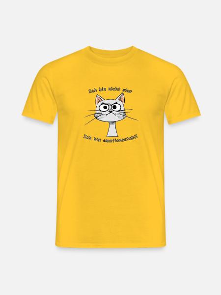 Emotionsstabile Katze Comic - Männer T-Shirt - Gelb