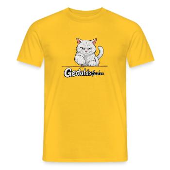 Geduldsfaden der Katze reißt - Männer T-Shirt - Gelb - Vorne - AI Model Male 178 dark (178cm)