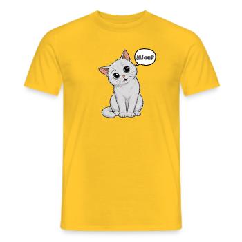 Miau? - Wie süß kann man sein?! - Männer T-Shirt - Gelb - Vorne - AI Model Male 178 dark (178cm)