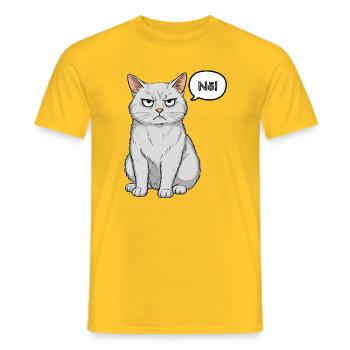 Grimmige Katze - einfach "Nö" - Männer T-Shirt - Gelb - Vorne - AI Model Male 178 dark (178cm)