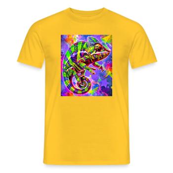 chameleon - Men's T-Shirt - yellow - Front - AI Model Male 178 dark (178cm)