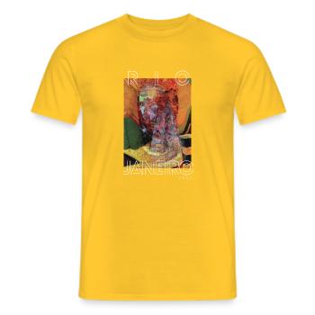 Rio1997 Collage Artwork - Männer T-Shirt - Gelb - Vorne - AI Model Male 178 dark (178cm)