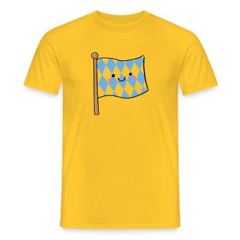 Cute Bavaria Flag Kawaii - Men's T-Shirt - yellow - Front - AI Model Male 178 dark (178cm)