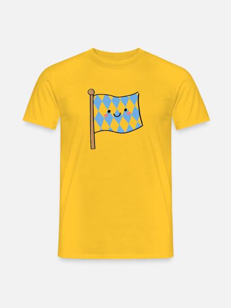 Drapeau Bavière mignon Kawaii - T-shirt homme - jaune