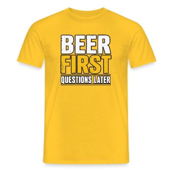Bière, Amateur de bière, Fan de bière, Cadeau d’orge - T-shirt homme - jaune - Devant - AI Model Male 178 dark (178cm)