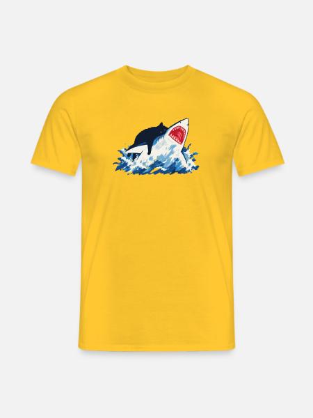 Katzenhai-Ozean-Humor - Männer T-Shirt - Gelb