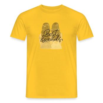 Best Friends Duo - Men's T-Shirt - yellow - Front - AI Model Male 178 dark (178cm)