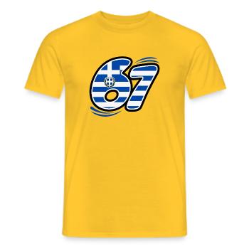 67 Greece Edition - Men's T-Shirt - yellow - Front - AI Model Male 178 dark (178cm)