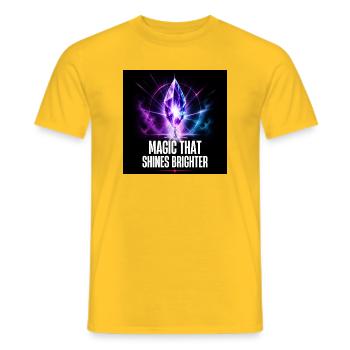 Magic Crystal: Light Shines Brighter - Men's T-Shirt - yellow - Front - AI Model Male 178 dark (178cm)