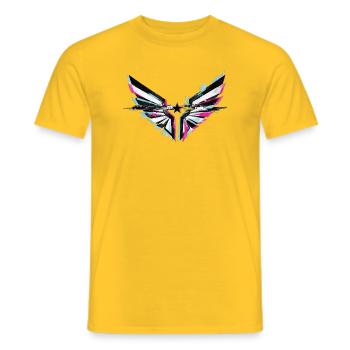 Glitch Angel Dark Y2K Streetwear - T-shirt homme - jaune - Devant - AI Model Male 178 dark (178cm)