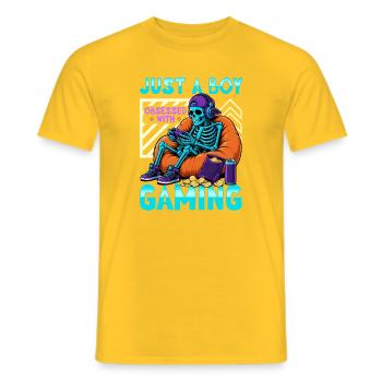 Jeu de Skeleton Gaming Halloween - T-shirt homme - jaune - Devant - AI Model Male 178 dark (178cm)