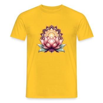 Sun Lotus Mandala Blossoms - Men's T-Shirt - yellow - Front - AI Model Male 178 dark (178cm)