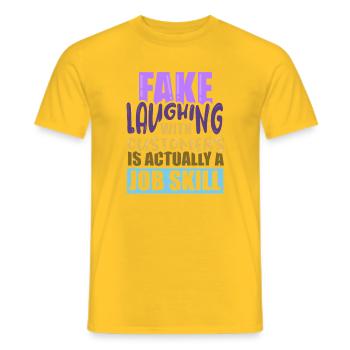 Serveur Barman Barchef - T-shirt homme - jaune - Devant - AI Model Male 178 dark (178cm)