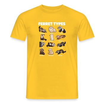 Ferret Types, Cute Different Ferrets - Men's T-Shirt - yellow - Front - AI Model Male 178 dark (178cm)
