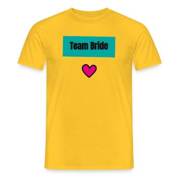 EVJF. MARIEE. TEAM. TEAM MARIEE. FUTURE MARIEE - T-shirt homme - jaune - Devant - AI Model Male 178 dark (178cm)